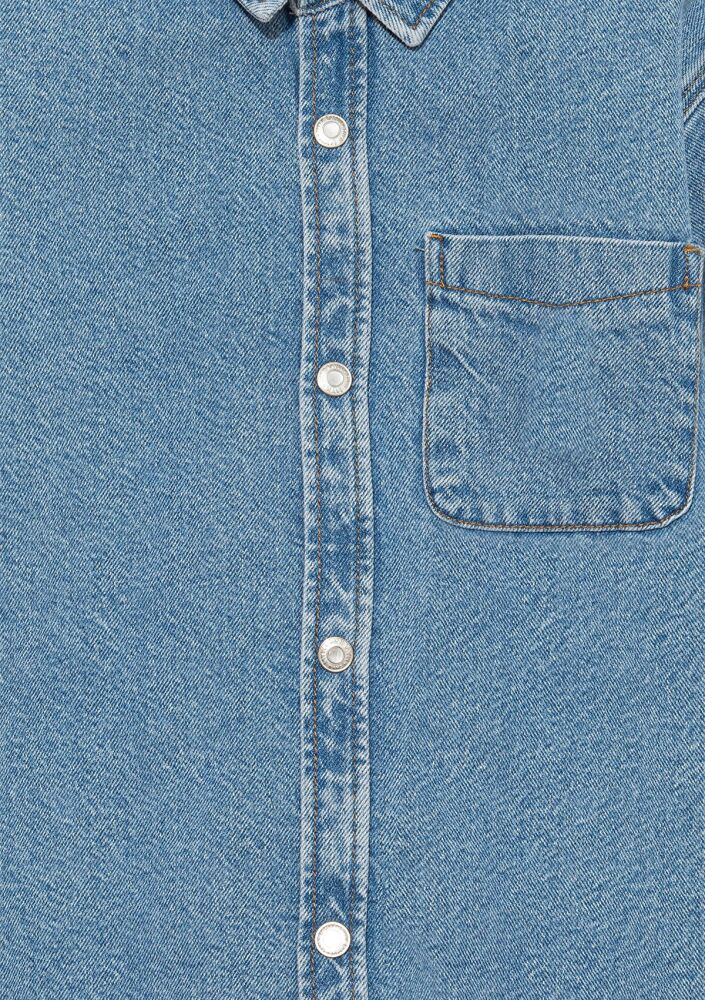 Mavi Bob 90 lar İndigo Mavisi Çocuk Jean Gömlek 6210000-86709 - 5