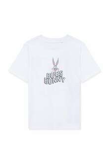 Mavi Bugs Bunny Baskılı Beyaz Çocuk Tişört 7610160-620 - 1