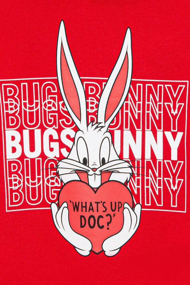 Mavi Bugs Bunny Baskılı Kapişonlu Çocuk Sweat 7S10036-70471 - 4