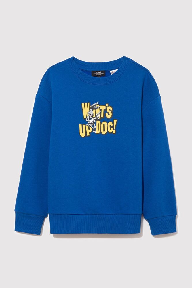 Mavi Bugs Bunny Baskılı Sax Mavi Çocuk Sweat 6S10079-70894 - 2