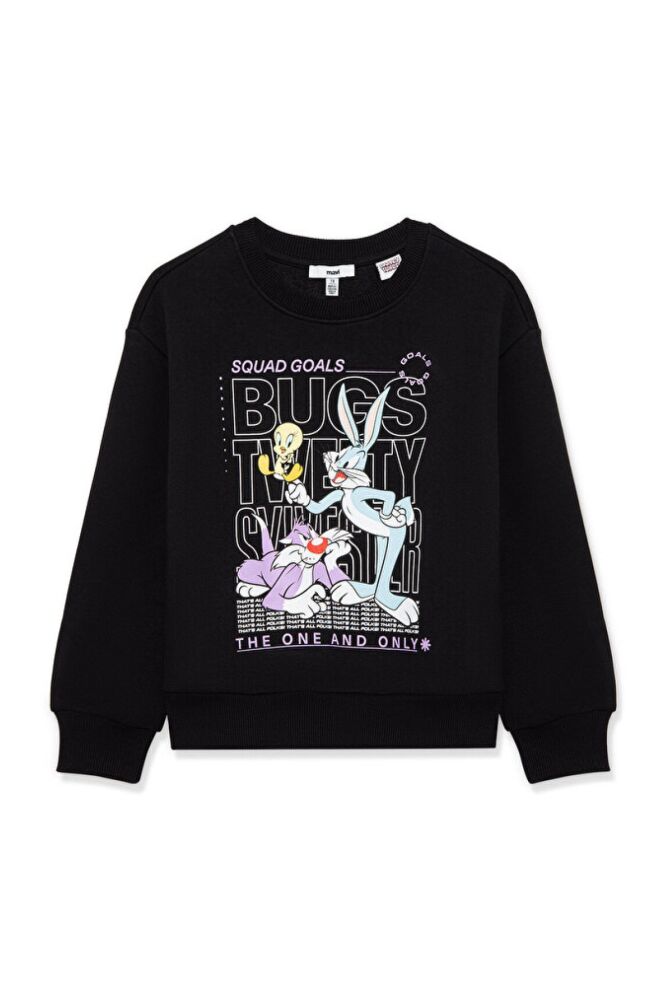 Mavi Bugs Bunny Baskılı Siyah Çocuk Sweat 7S10034-900 - 1