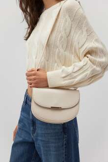 Mavi Çapraz Parlak Bej Kadın Çanta 1912641-87740 - Mavi (1)