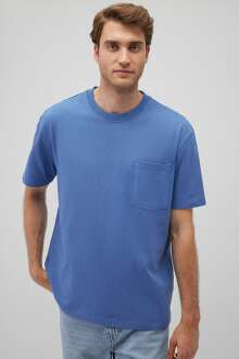 Mavi Cepli Koyu Mavi Erkek Tişört 066248-70872 - Mavi (1)