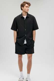 Mavi Cepli Siyah Erkek Gömlek 0210822-900 - Mavi (1)