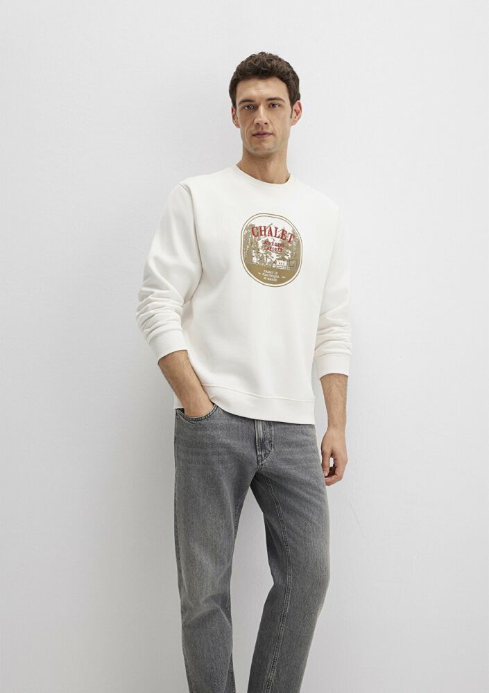 Mavi Chateau Baskılı Bisiklet Yaka Erkek Sweat 0S10484-70057