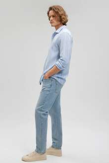 Mavi Çizgili Bebe Mavi Erkek Gömlek 0210843-70813 - Mavi (1)