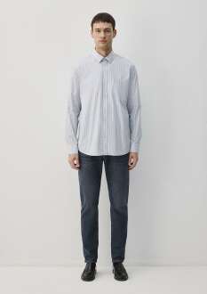Mavi Çizgili Erkek Gömlek 0211445-70793 - Mavi (1)