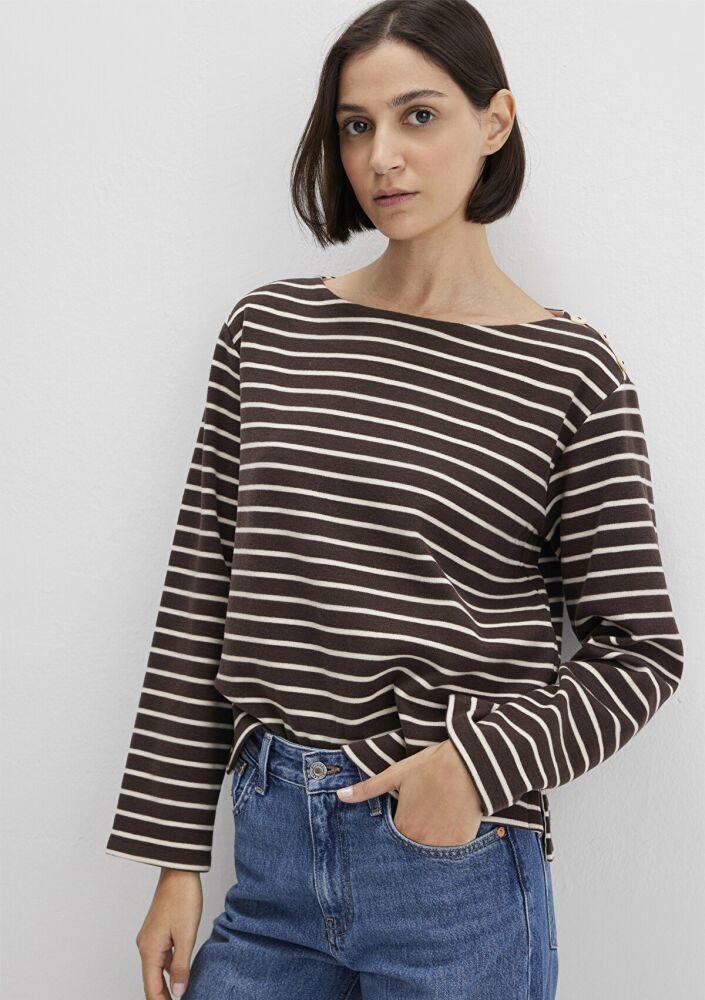 Mavi Çizgili Kahverengi Kadın Sweat 1613597-91190