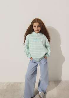Mavi Çizgili Logo Çocuk Sweat 7S10100-89148 - 1
