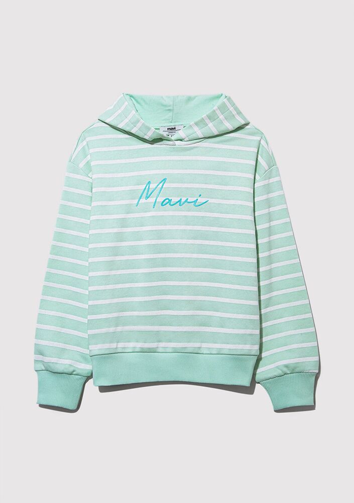 Mavi Çizgili Logo Çocuk Sweat 7S10100-89148 - 2