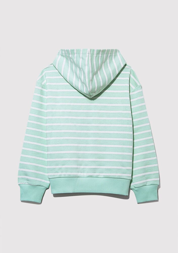 Mavi Çizgili Logo Çocuk Sweat 7S10100-89148 - 3