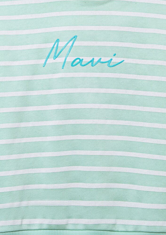 Mavi Çizgili Logo Çocuk Sweat 7S10100-89148 - 5