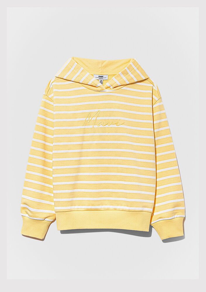 Mavi Çizgili Logo Çocuk Sweat 7S10100-89149 - 2