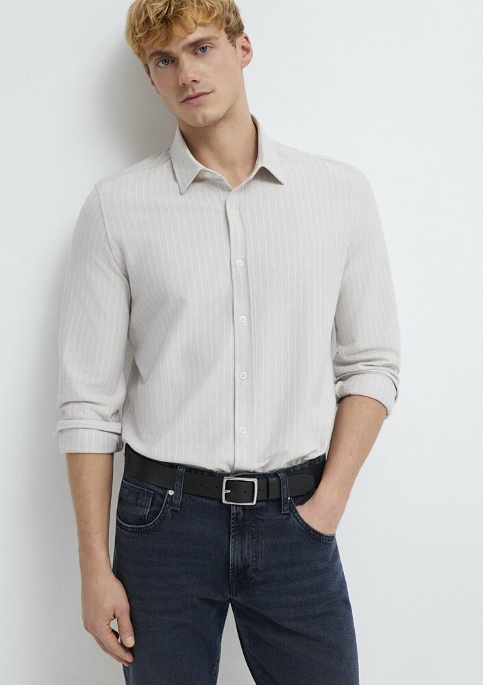 Mavi Çizgili Mavi Erkek Gömlek 0211858-91410