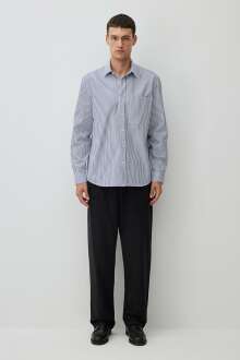 Mavi Çizgili Saks Mavi Erkek Gömlek 0211276-70894 - Mavi (1)