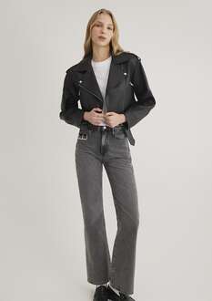 Mavi Crop Suni Deri Kadın Ceket 1110375-900 - 1