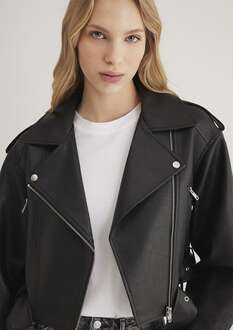 Mavi Crop Suni Deri Kadın Ceket 1110375-900 - 2