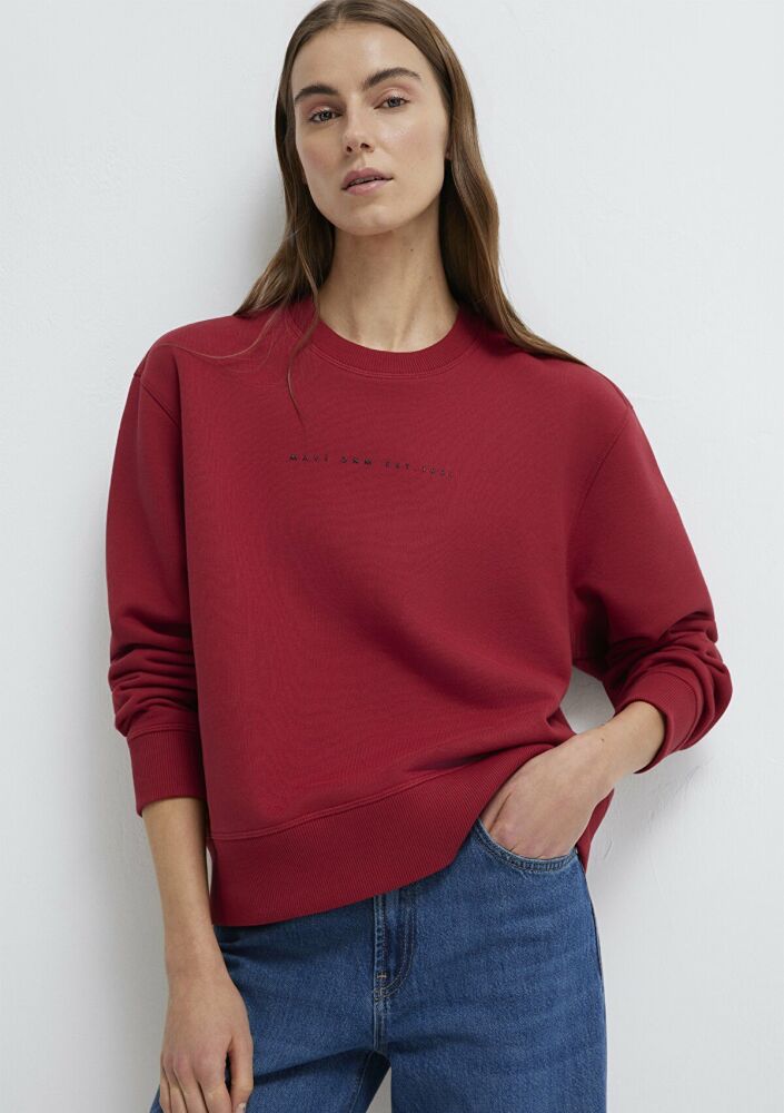 Mavi Denim Baskılı Kırmızı Loose Fit Kadın Sweatshirt 1S10525-70424