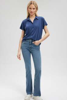 Mavi Derin Mavi Kadın Tişört 168081-70491 - Mavi (1)