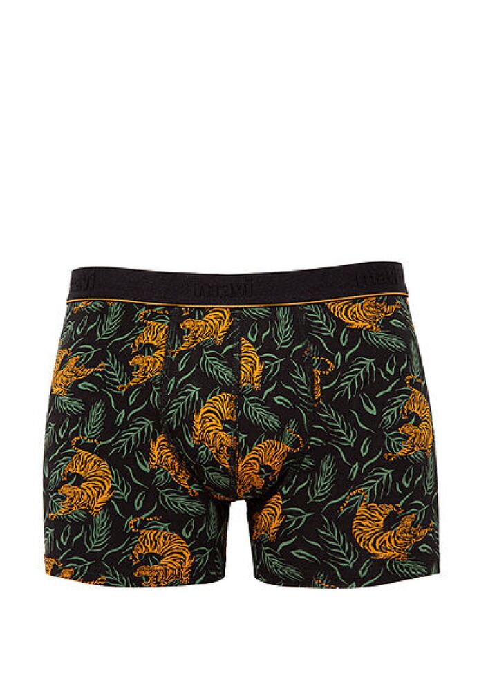 Mavi Desenli Siyah Erkek Boxer 0910117-900