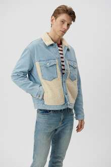 Mavi Dexter Ice B lue Sherpa Denım Erkek Mont 0110341-85839 - Mavi (1)
