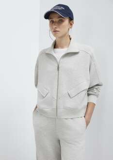 Mavi Dik Yaka Fermuarlı Gri Loose Fit Kadın Sweatshirt 1S10506-83096 - 2