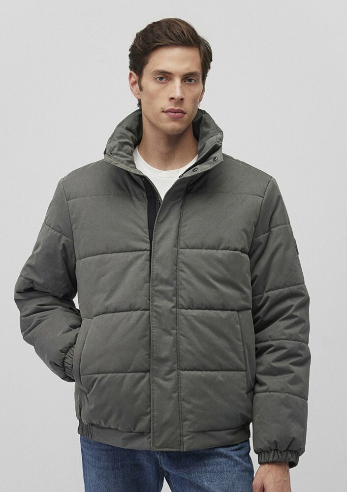 Mavi Dik Yaka Haki Regular Fit Erkek Şişme Mont 0110470-71598