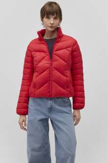 Mavi Dik Yaka Koyu Kırmızı Kadın Ceket 110698-70468 - Mavi (1)