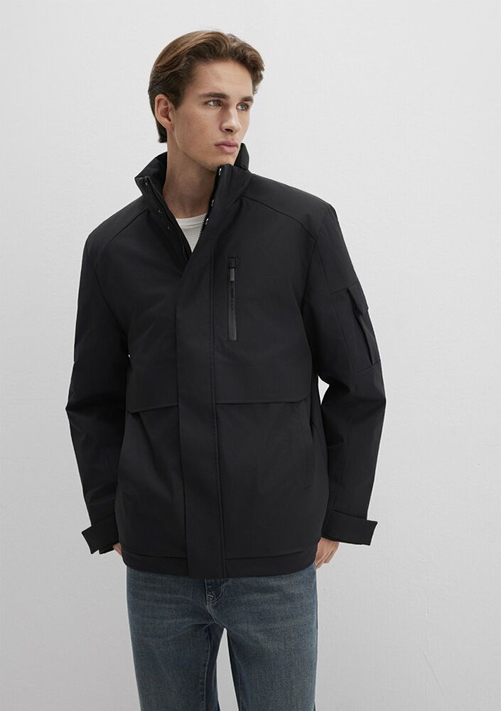 Mavi Dik Yaka Siyah Erkek Ceket 0110540-71379 - 1