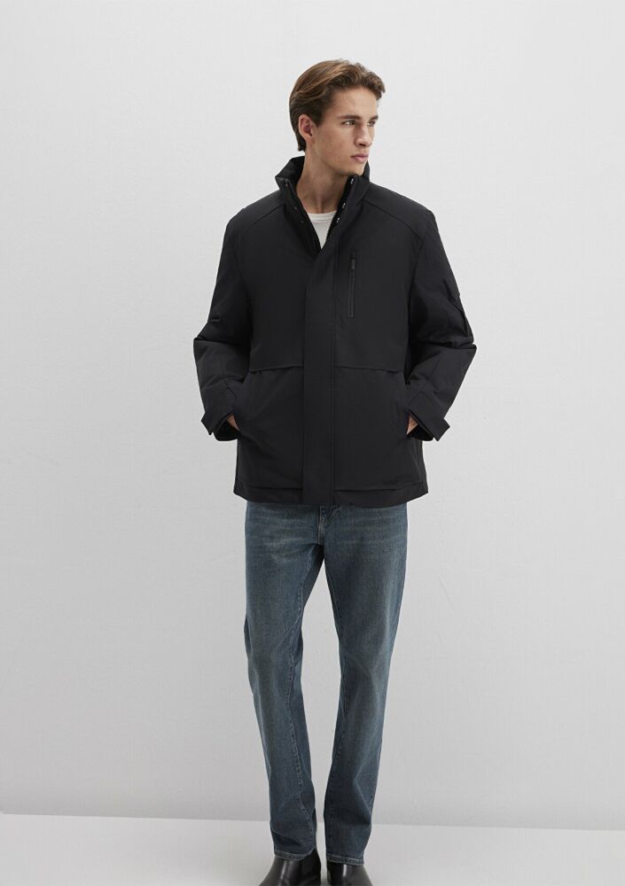 Mavi Dik Yaka Siyah Erkek Ceket 0110540-71379 - 2