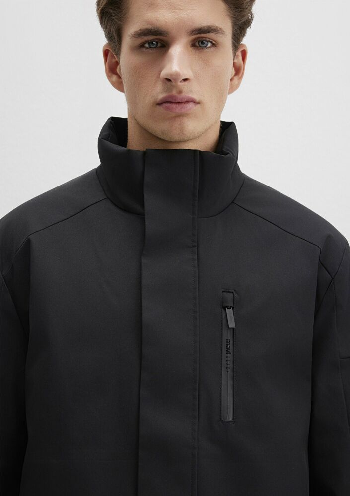 Mavi Dik Yaka Siyah Erkek Ceket 0110540-71379 - 5