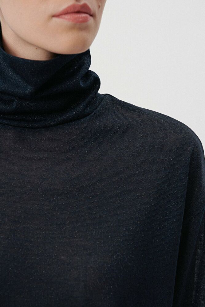 Mavi Dik Yaka Uzun Kol Kadın Sweat 1612022-82458 - 5