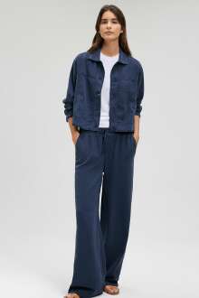 Mavi Dokuma Derin Lacivert Kadın Pantolon 1010685-70497 - Mavi (1)