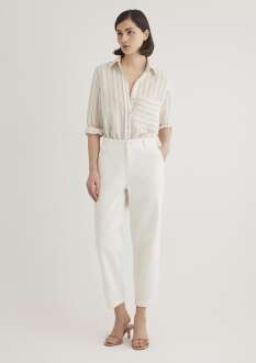 Mavi Dokuma Kırık Beyaz Kadın Pantolon 1010649-70057 - Mavi (1)