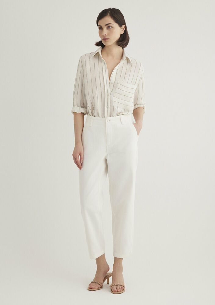 Mavi Dokuma Kırık Beyaz Kadın Pantolon 1010649-70057 (1)