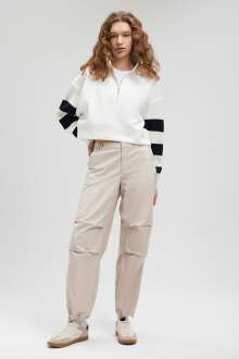 Mavi Dokuma Soluk Toz Gri Kadın Pantolon 1010662-70137 - Mavi (1)