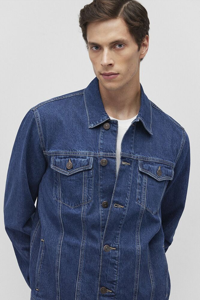 Mavi Drake Dark Used Denim Erkek Jean Ceket 010143-87939 - 1