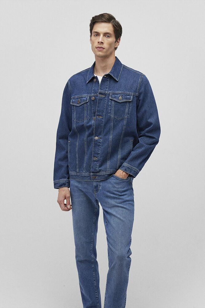 Mavi Drake Dark Used Denim Erkek Jean Ceket 010143-87939 - 2