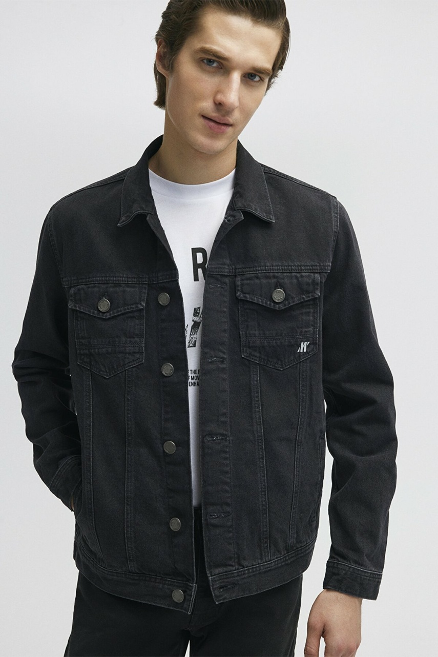 Mavi Drake Gece Grisi Black Pro Erkek Jean Ceket 010143-32231 - 1