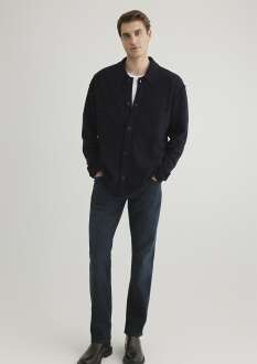 Mavi Düğmeli Gece Lacivert Erkek Hırka 0710267-70490 - Mavi (1)