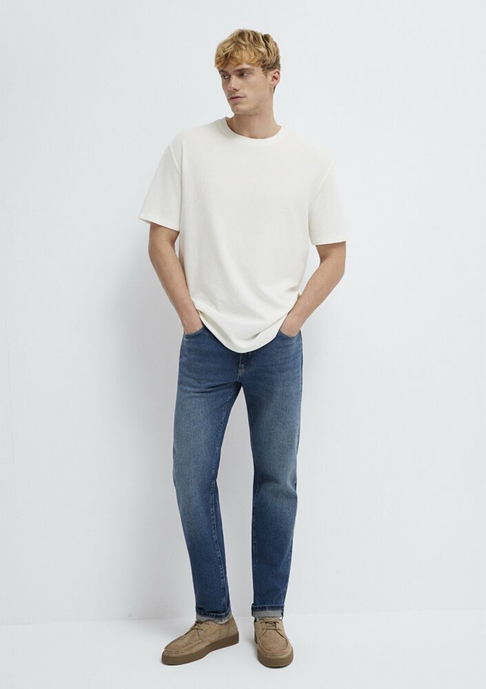 Mavi Ekru Basic Loose Fit Erkek Tişört 0613153-70056 (1)