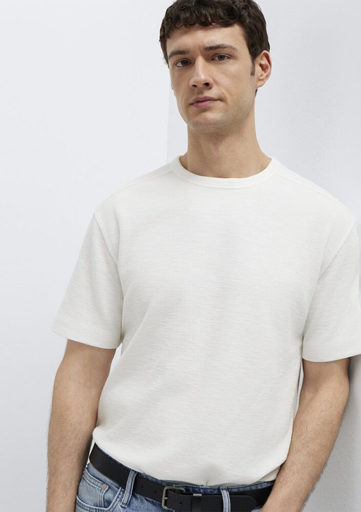 Mavi Ekru Basic Loose Fit Erkek Tişört 0613315-80194 (1)
