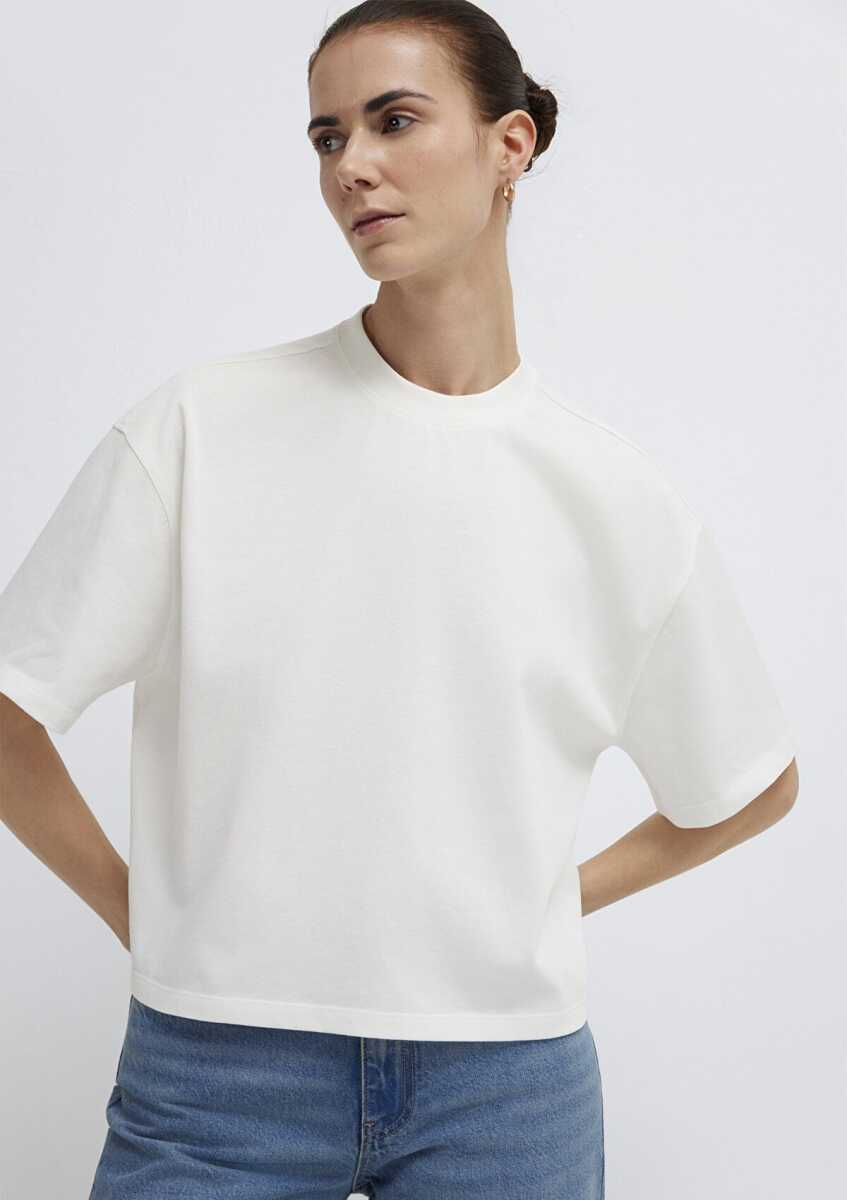Mavi Ekru Basic Oversize Kadın Tişört 1614179-70057