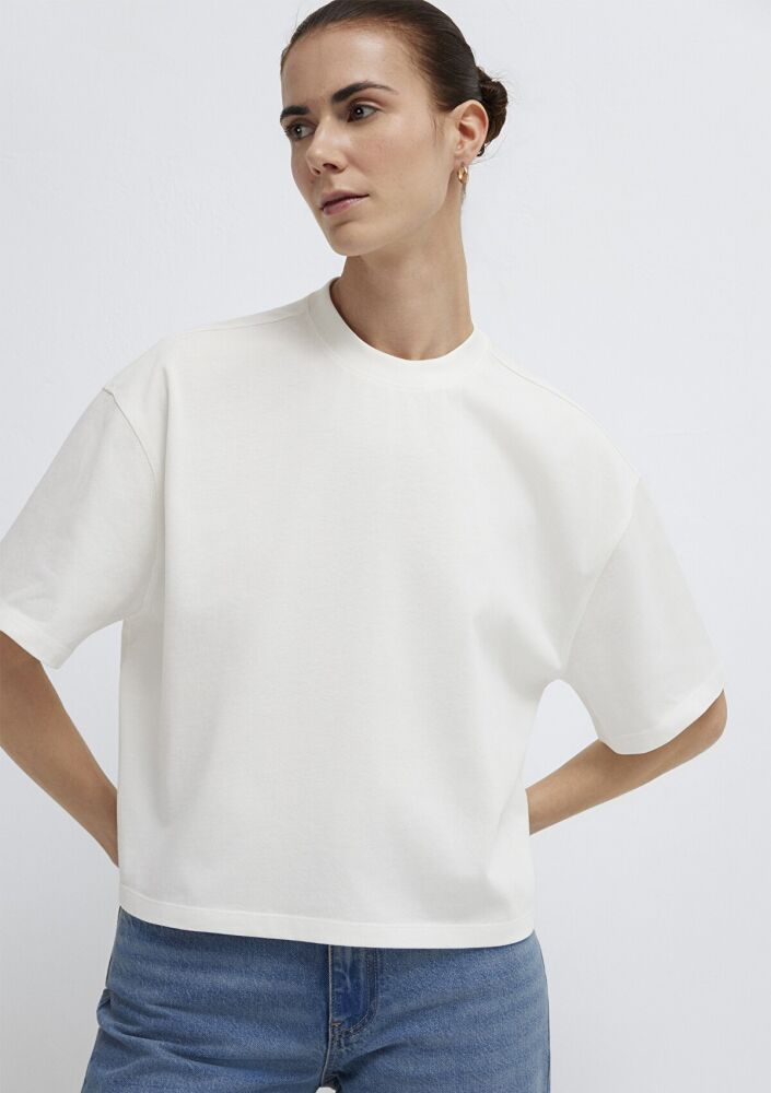 Mavi Ekru Basic Oversize Kadın Tişört 1614179-70057