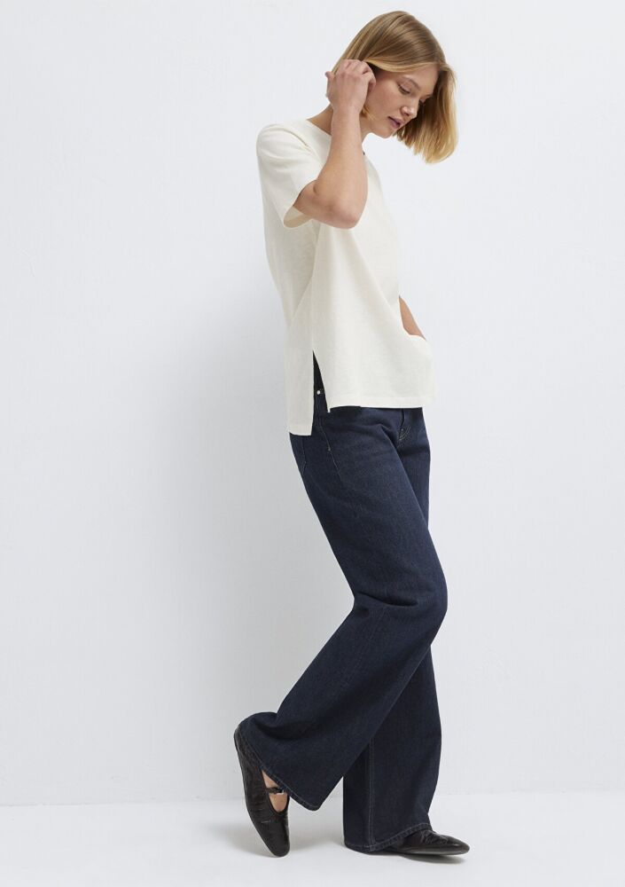 Mavi Ekru Loose Fit Kadın Tişört 1614174-80194