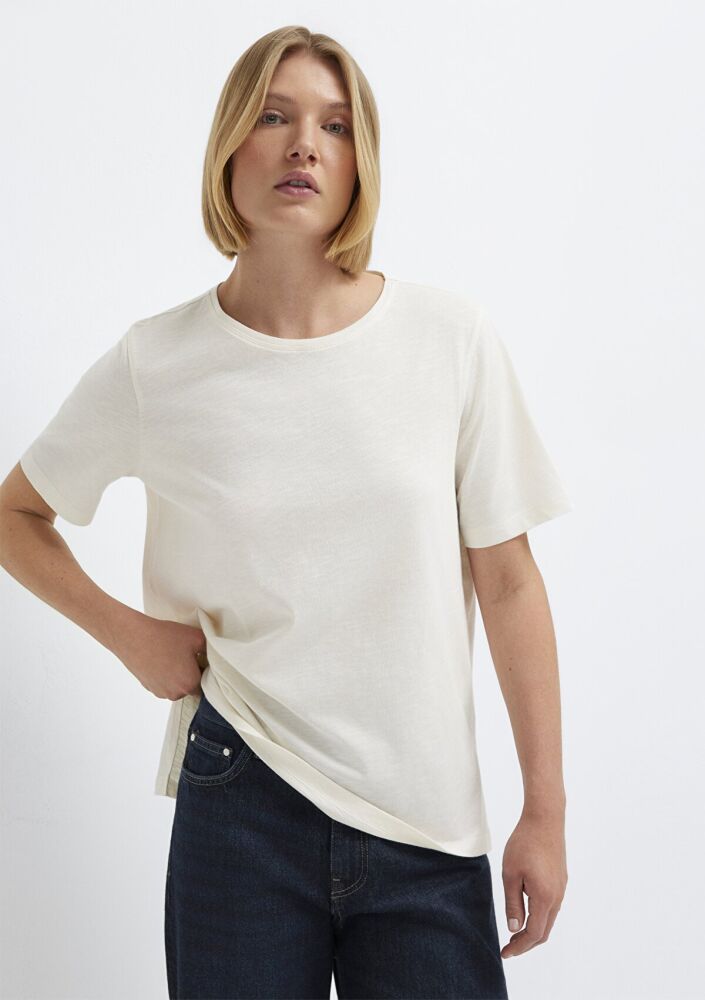 Mavi Ekru Loose Fit Kadın Tişört 1614174-80194 (1)