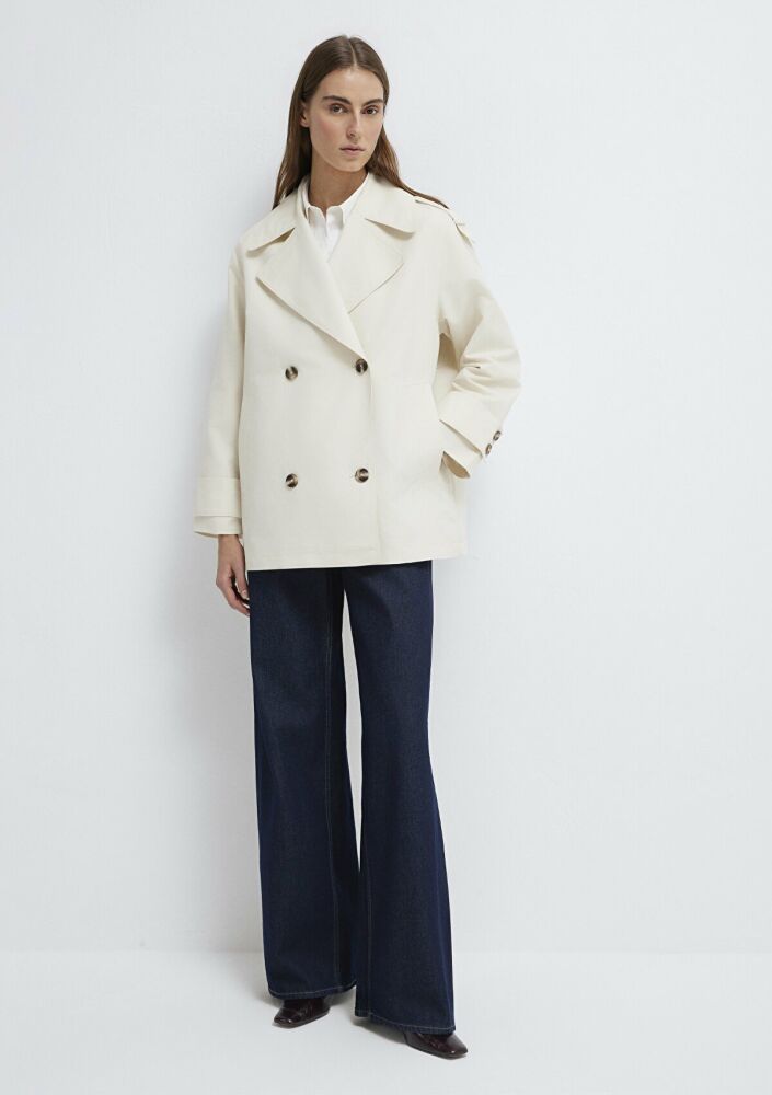 Mavi Ekru Loose Fit Kadın Trençkot1110807-70056