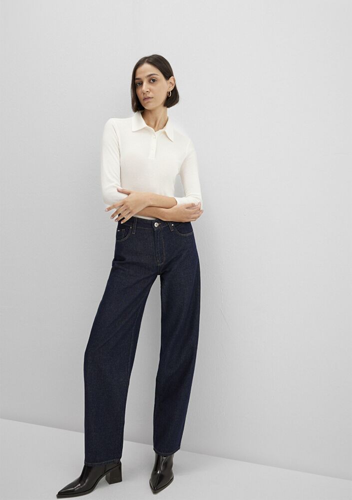 Mavi Ekru Polo Yaka Kadın Sweat 1613647-80194 - 2