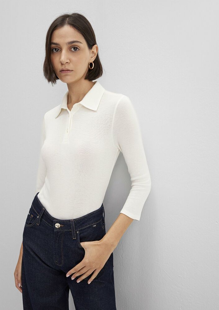 Mavi Ekru Polo Yaka Kadın Sweat 1613647-80194 - 3