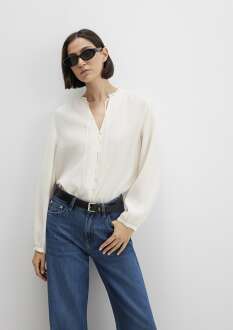 Mavi Ekru Tencel TM Karışımlı Loose Fit Kadın Gömlek 1211421-80194 - Mavi